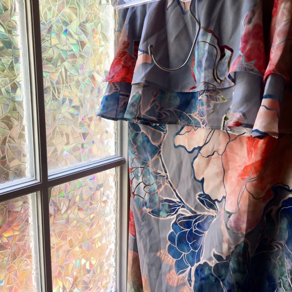 ASOS Etched Floral Frill Bandeau Maxi Dress - Picture 6 of 6